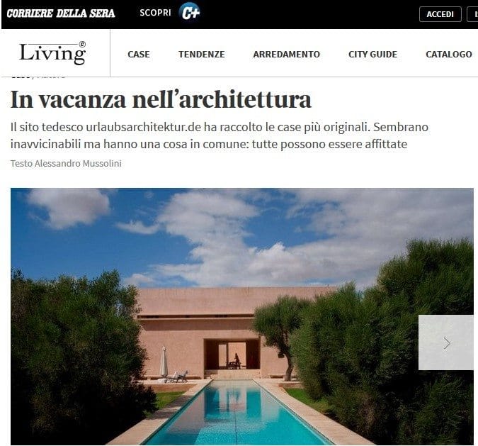Corriere Living Design Lifestyle Magazin Stellt Urlaubsarchitektur Vor Urlaubsarchitektur Corriere Living Design Lifestyle Magazin Stellt Urlaubsarchitektur Vor Urlaubsarchitektur
